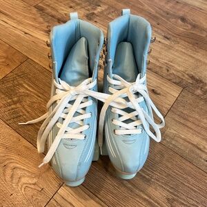 Altar'd State Women's Striped Roller Skates Light Blue Retro Derby Size 8